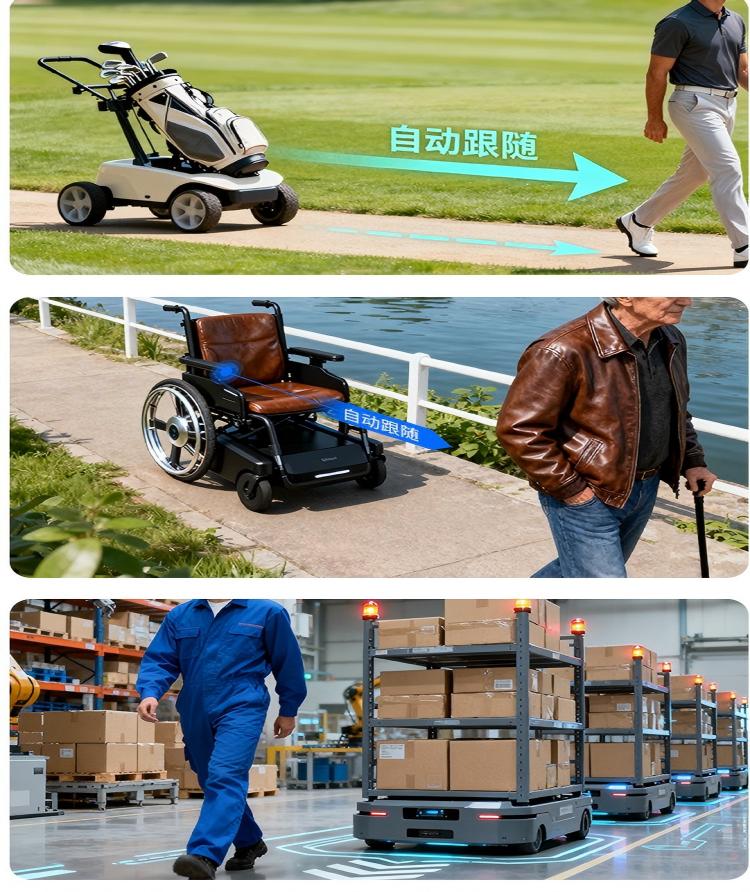 单基站360°全向UWB跟随方案（国产MK8000芯片）：实现无盲区并排跟随